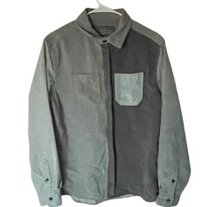 Altar'd State Two-Tone Button Down Shirt - Green and Gray